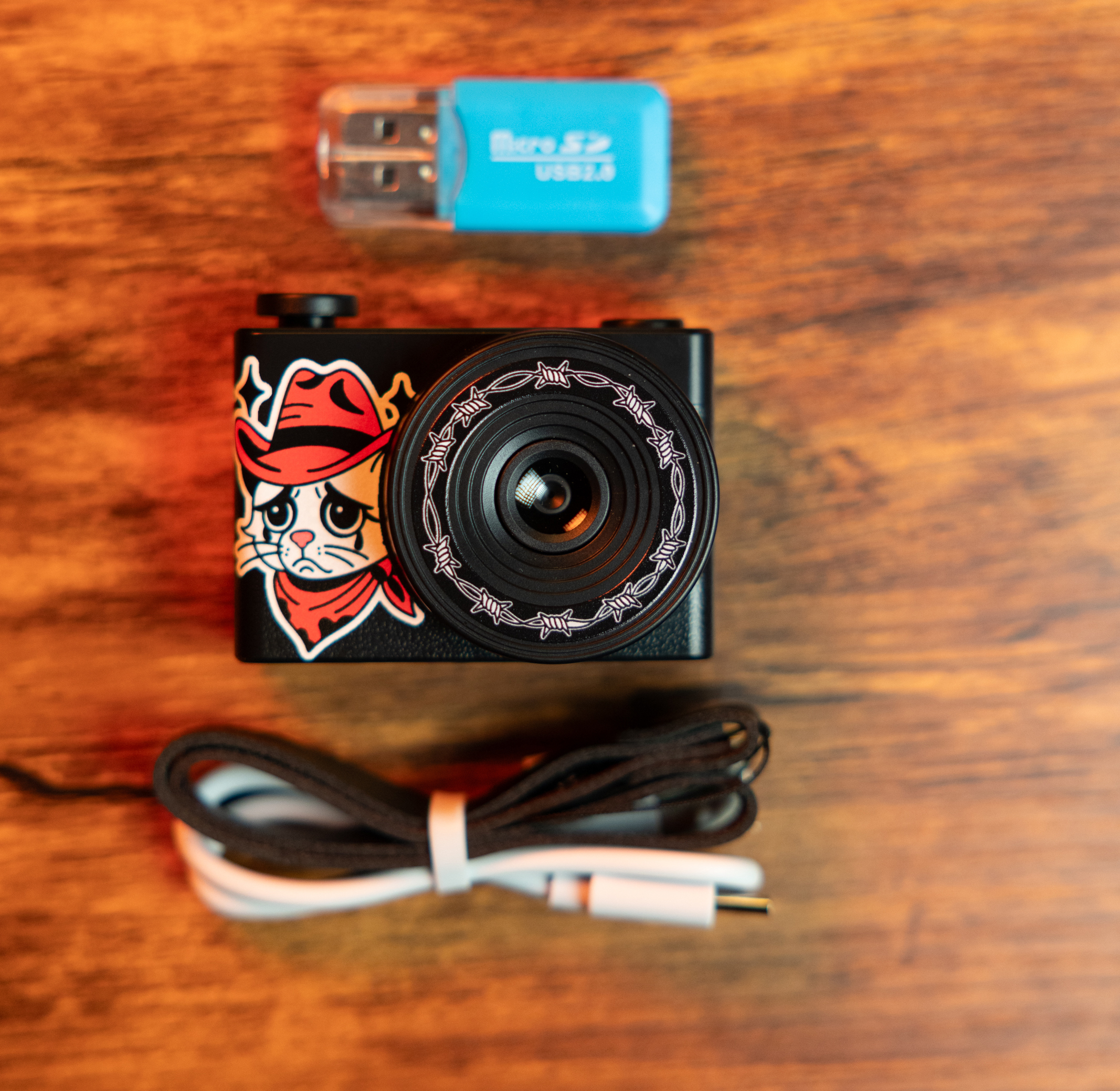 Mini Retro Camera (Black Sad Cat)