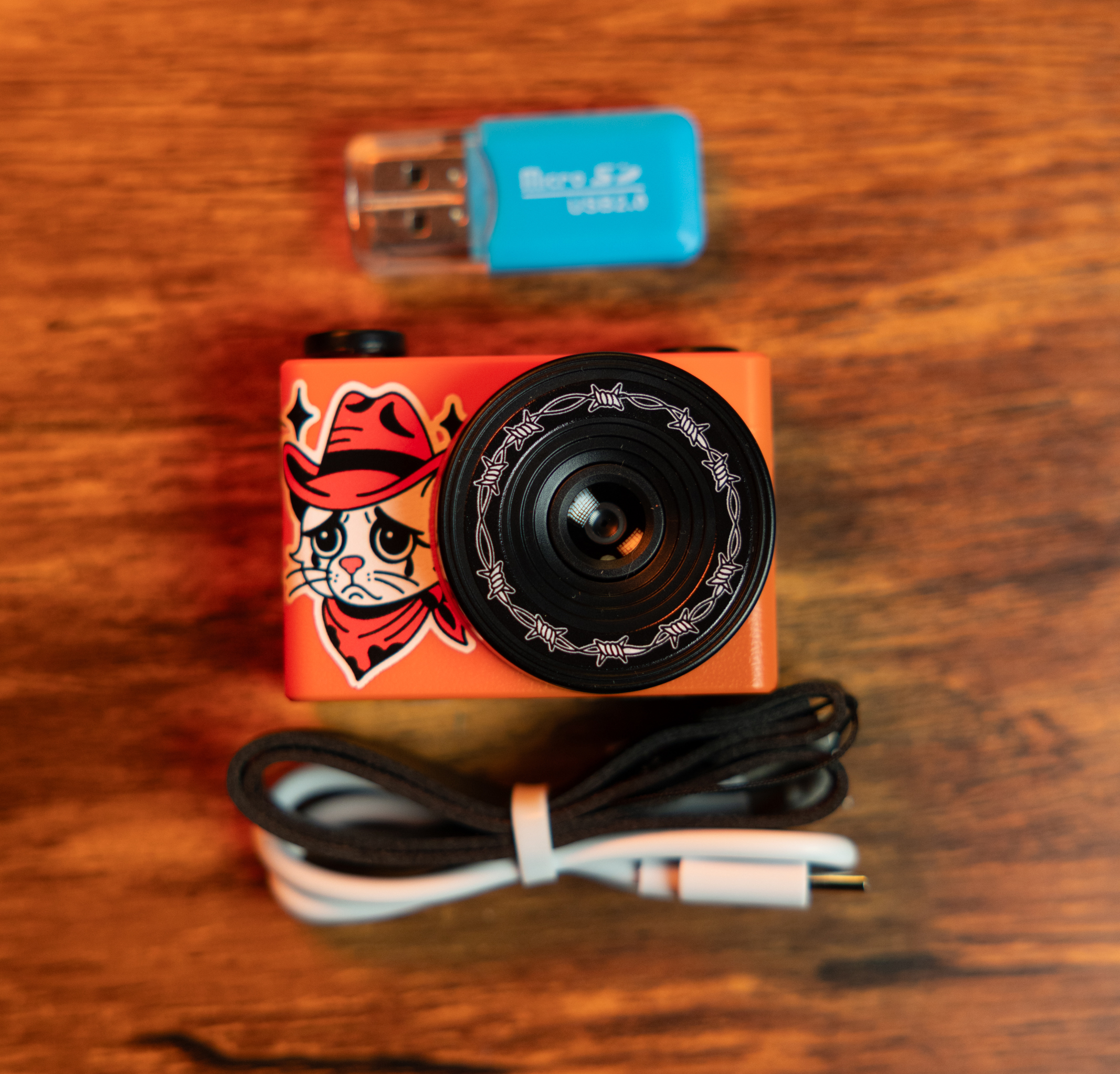 Mini Retro Camera (Orange Sad Cat)
