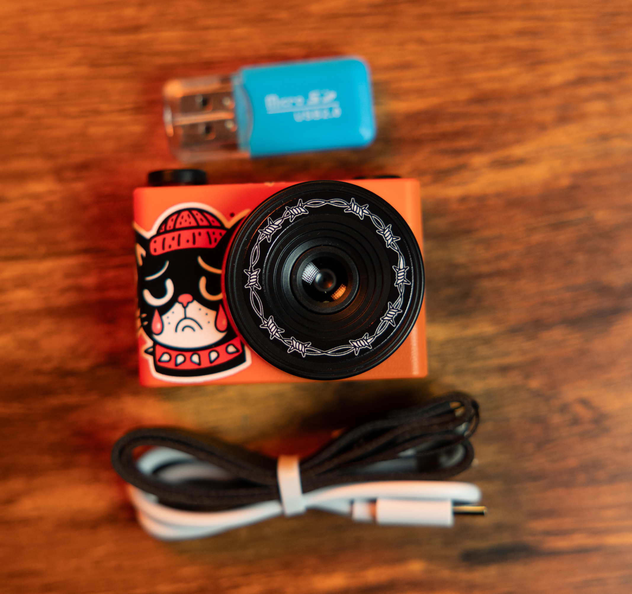 Mini Retro Camera (Orange Hip Sad Cat)