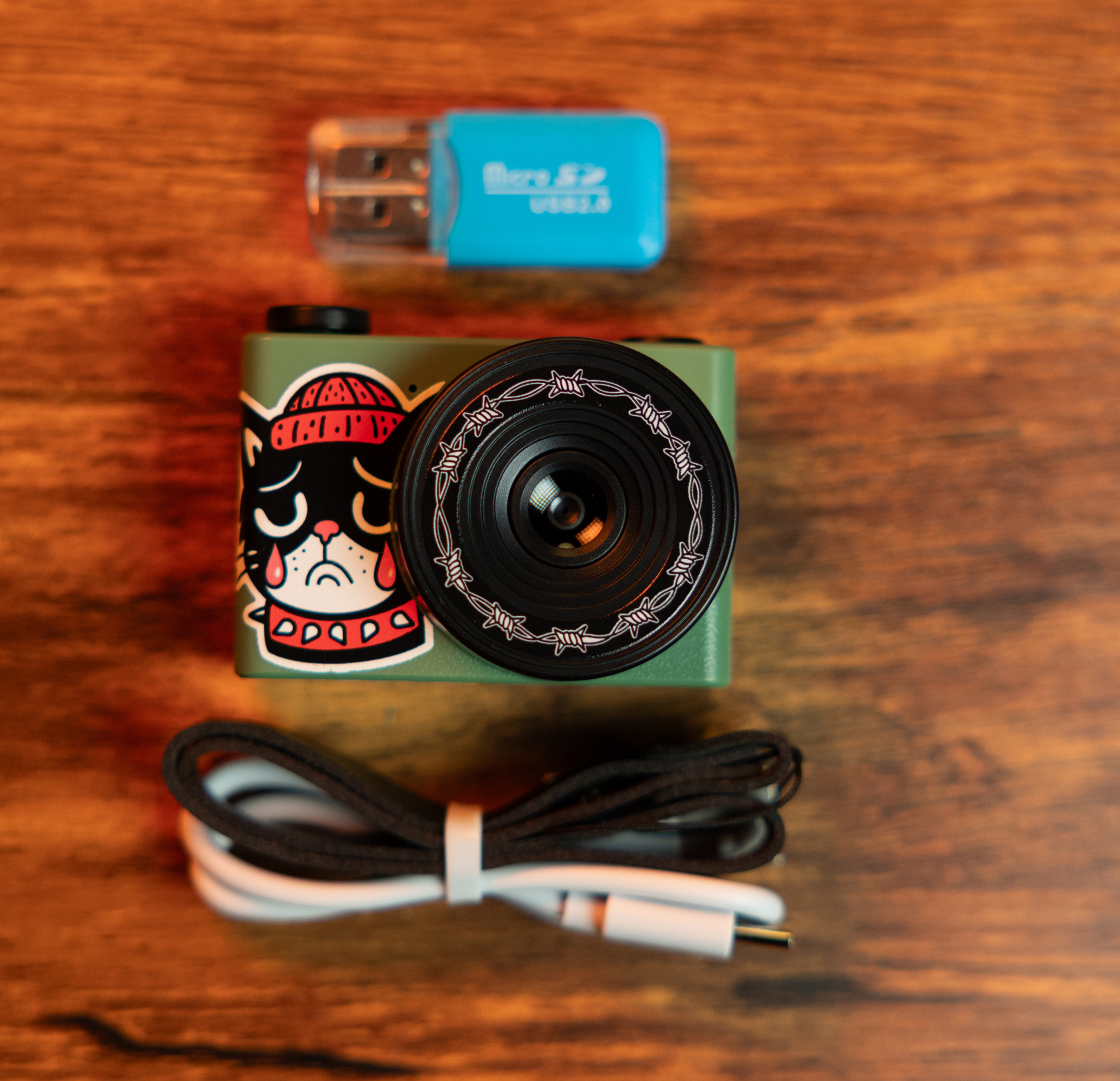 Mini Retro Camera (Green Hip Sad Cat)